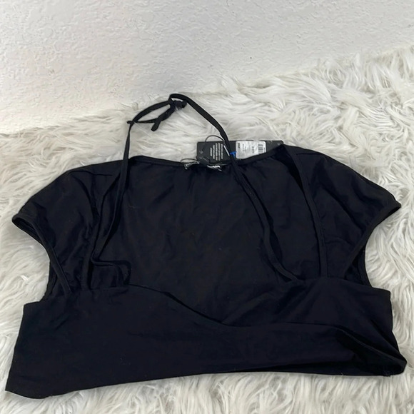 FASHION NOVA Morning Mimosa Crop Top Black Size Medium New - Picture 3 of 9